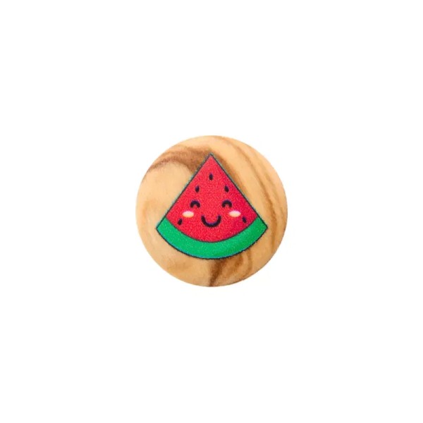 Holzknopf Öse Wassermelone 15mm rot