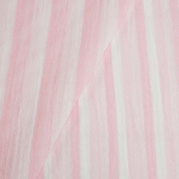 Musselin Doubleface Streifen rosa