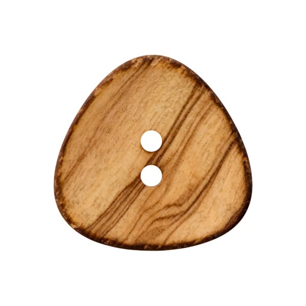 Holzknopf 2-Loch Dreieck 25mm beige