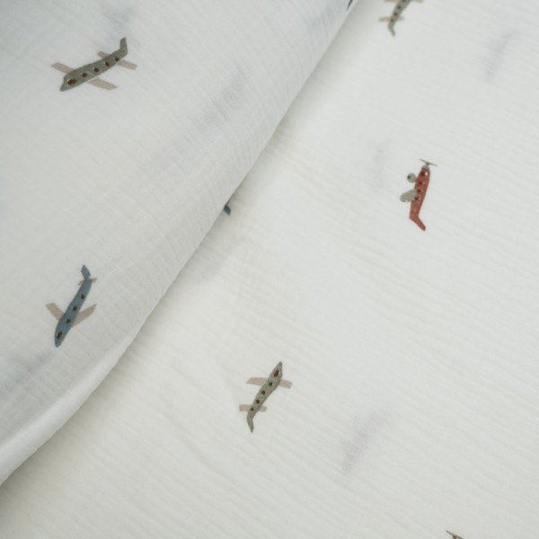 Musselin Double Flugzeug ecru