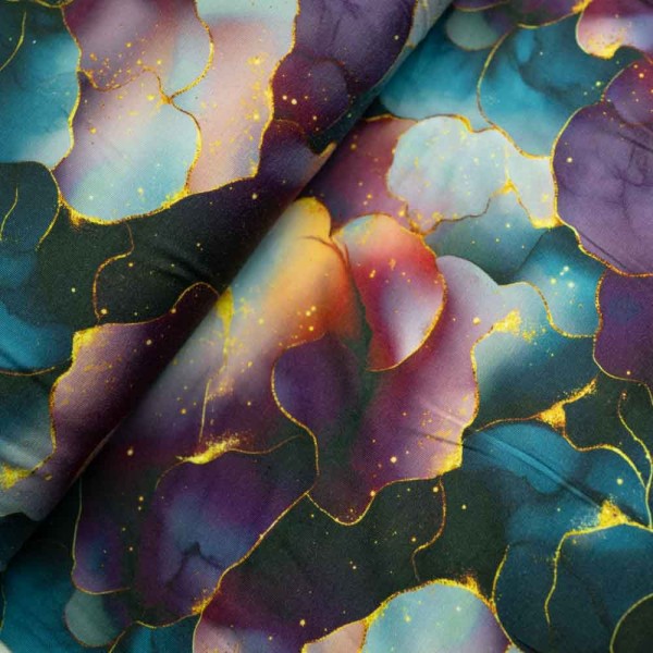 Bamboo Jersey Marmor petrol