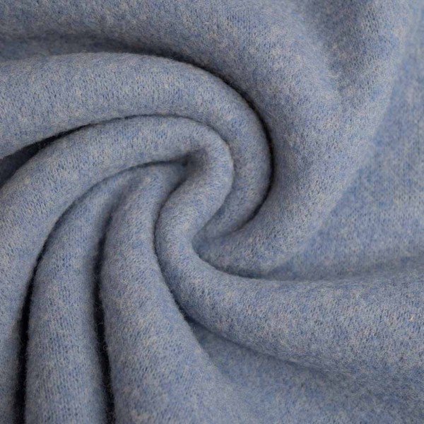 Woll Fleece flauschig meliert jeansblau