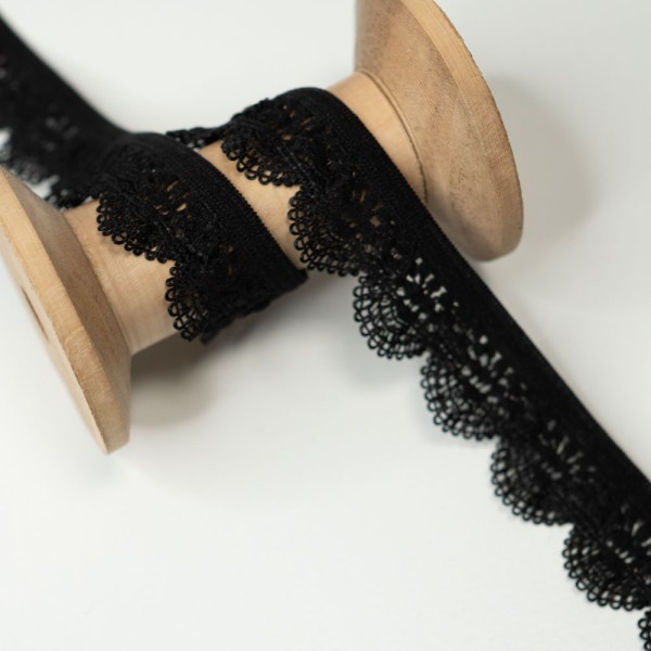 Spitzenband Stretch 20mm schwarz