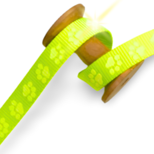 Gurtband 20mm Pfote nachtleuchtend neon gelb