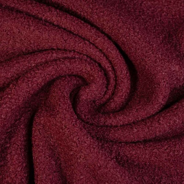 Bouclé Mantelstoff bordeaux