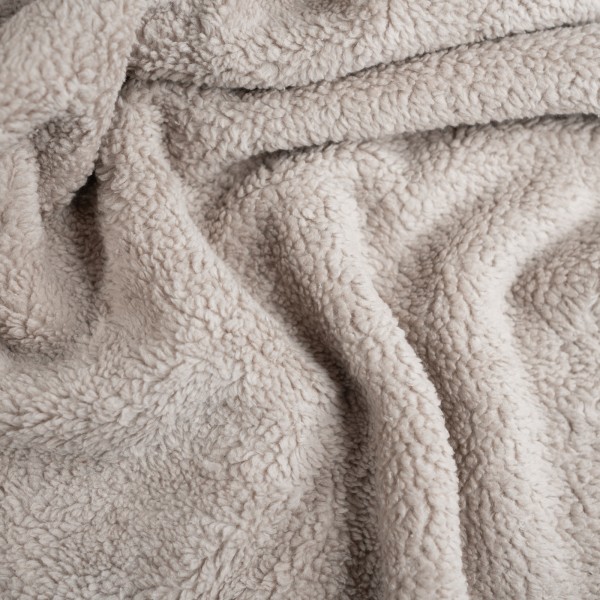 Baumwoll Teddyplüsch Premium beige