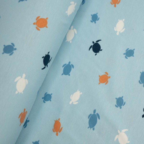 Baumwolljersey Schildkröte hellblau