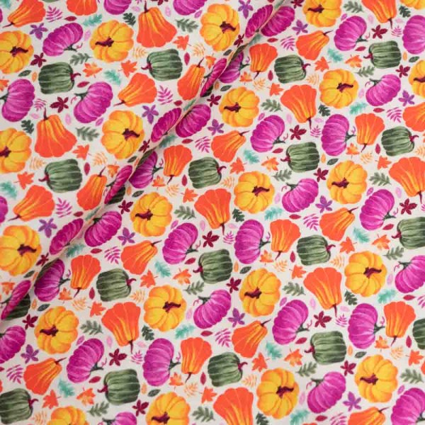 Bio Baumwollwebware Kürbis ecru