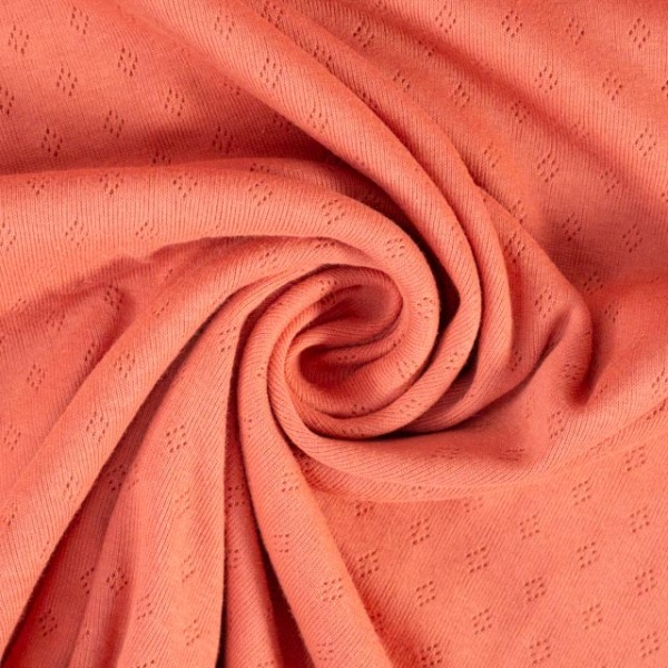 Baumwoll Lochstrick Jersey coral