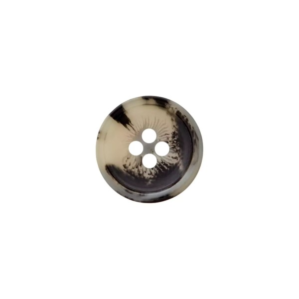 Knopf 4-Loch 12mm schwarz/hellbraun