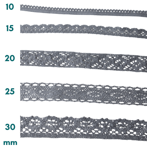 Baumwoll Spitzenborte anthra