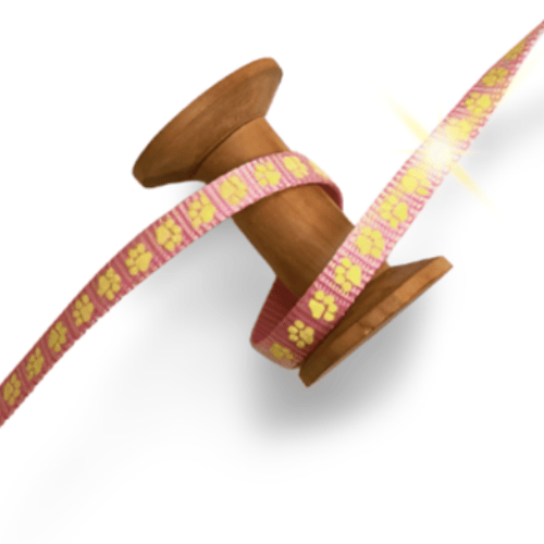 Gurtband 10mm Pfote nachtleuchtend rosa