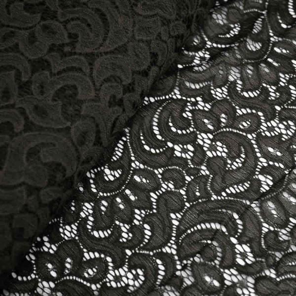 Italienische Spitze STRETCH schwarz
