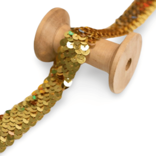 Paillettenband Stretch 30mm gold
