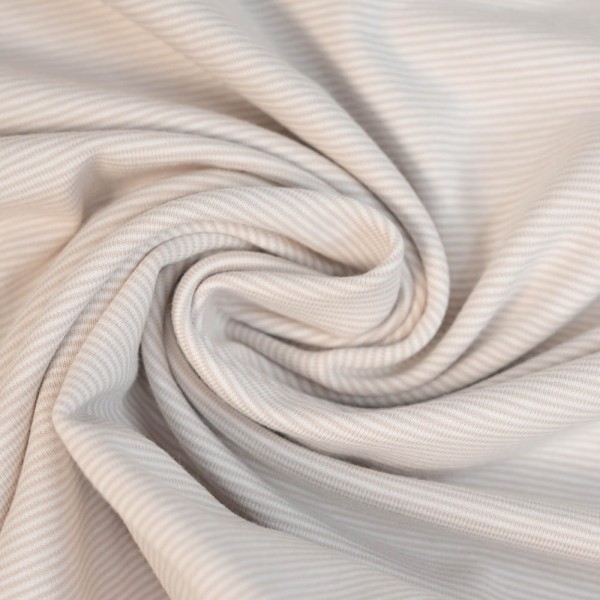 Baumwolljersey Ringelstreifen beige