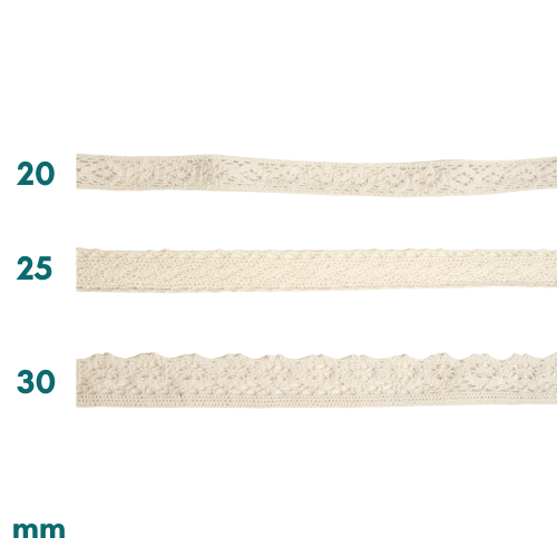 Baumwoll Spitzenborte ivory 30mm