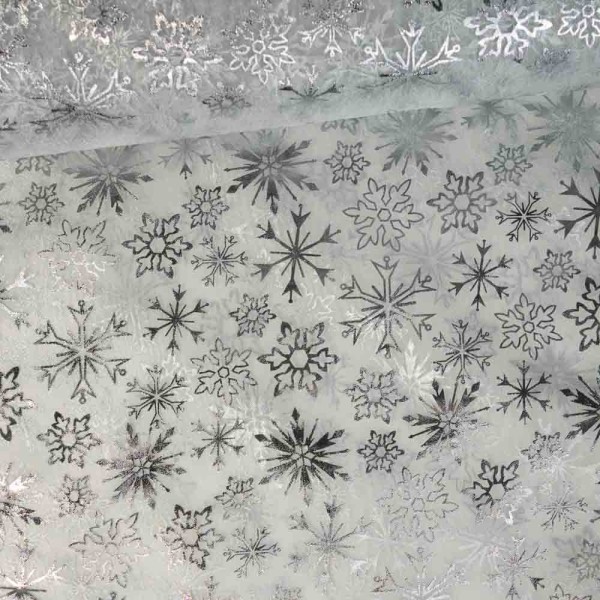Organza Schneeflocken weiß