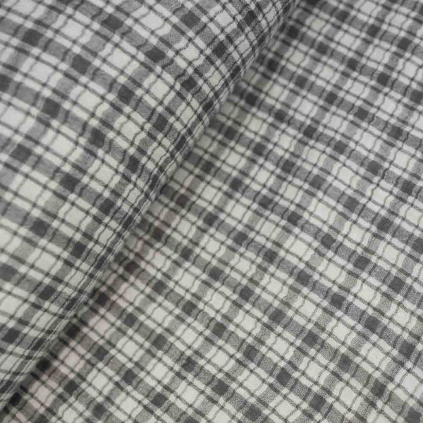 Musselin Double Karo grau
