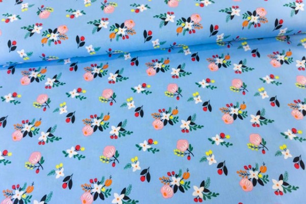 Baumwollwebware Tulpe hellblau