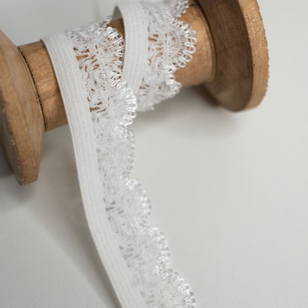 Spitzenband Stretch 20mm weiß