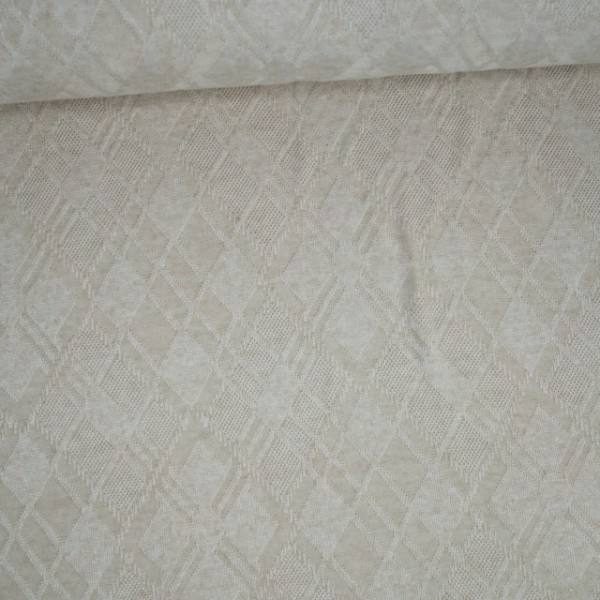 Reststück 2,4m Strick-Jacquard Melange hellbeige