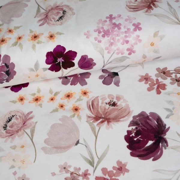 Bio-Baumwolljersey Somma Blomma weiß