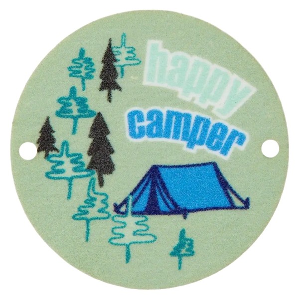 Zierteil Happy Camper hellgrün 30mm