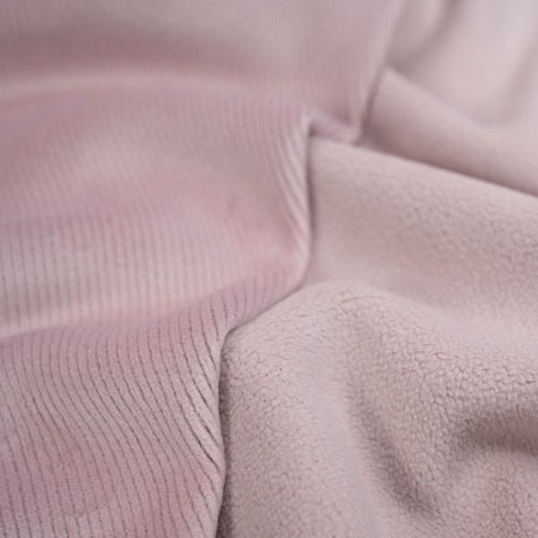 Cord Doubleface mit Fleece Innenseite altrosa