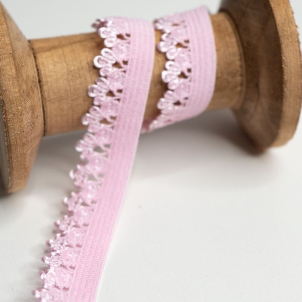 Spitzenband Stretch 13mm rosa