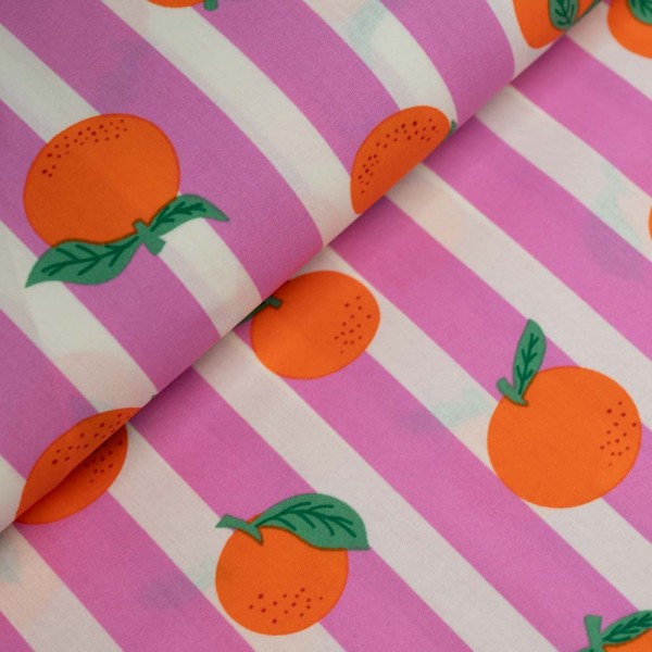Beschichtete Baumwolle Orangen pink