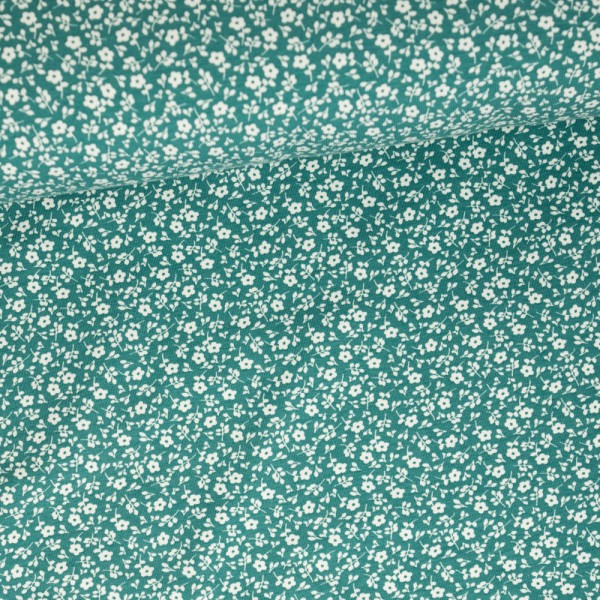 Baumwolljersey Streublümchen dusty mint