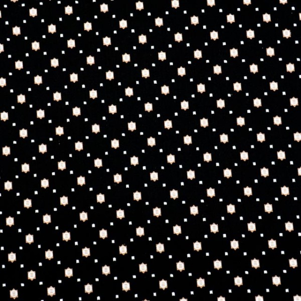 Baumwolle Grafische Ecken und Punkte schwarz