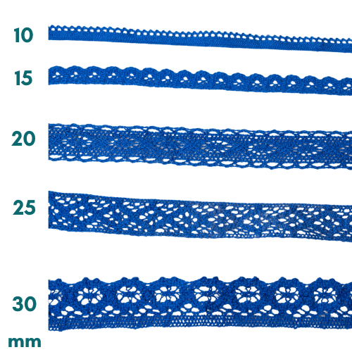 Baumwoll Spitzenborte royalblau 30mm