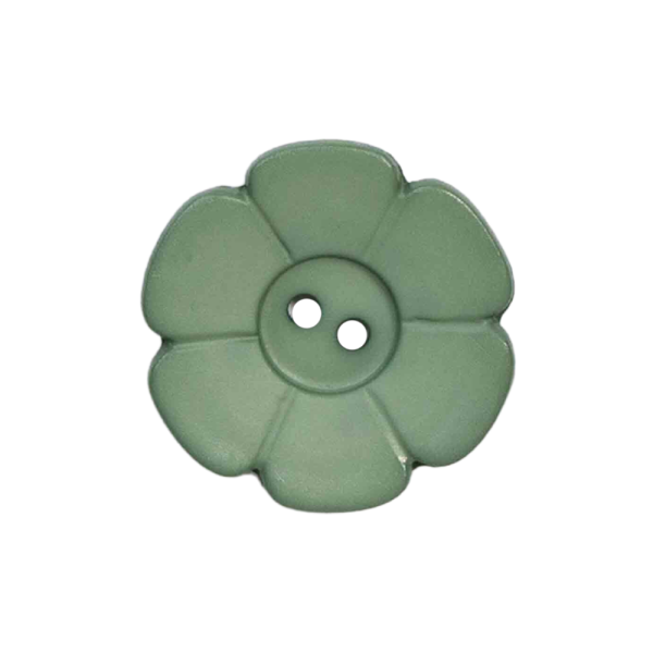 Kinderknopf Blume matt 15mm khaki