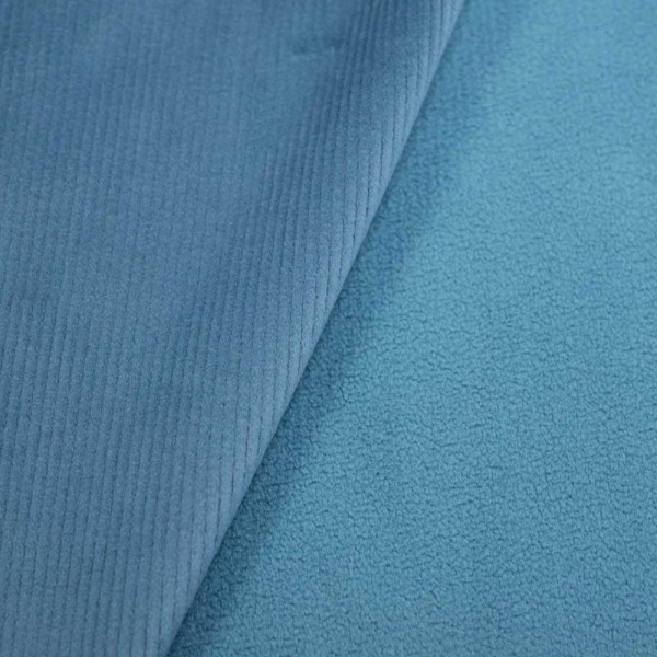 Cord Doubleface mit Fleece Innenseite petrol
