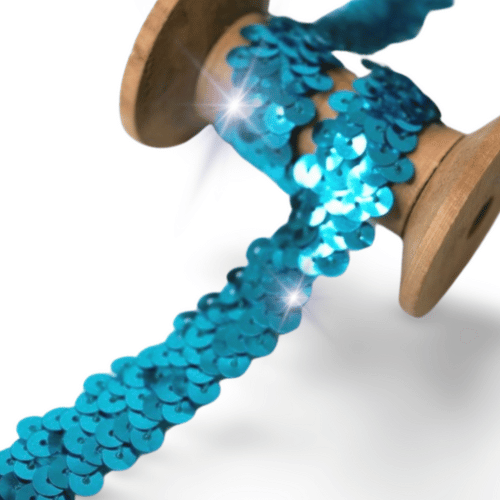Paillettenband Stretch 20mm aqua