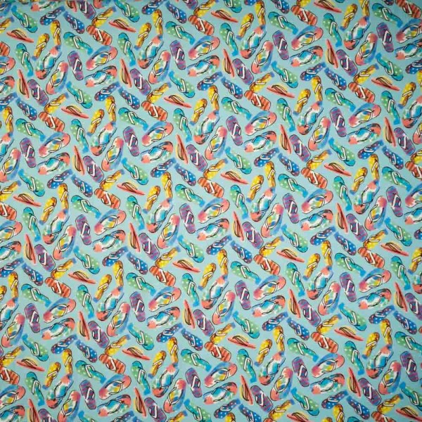 Baumwolljersey Flip Flop aqua