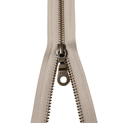 YKK teilbarer Reißverschluss Metall hellgrau