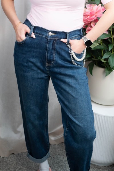 Mom-fit Jeanshose High Waist Mila navy