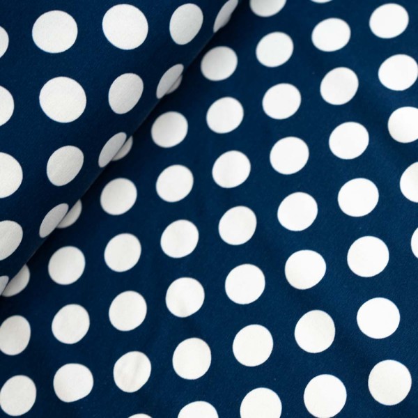 Baumwolljersey Polka Dots navy