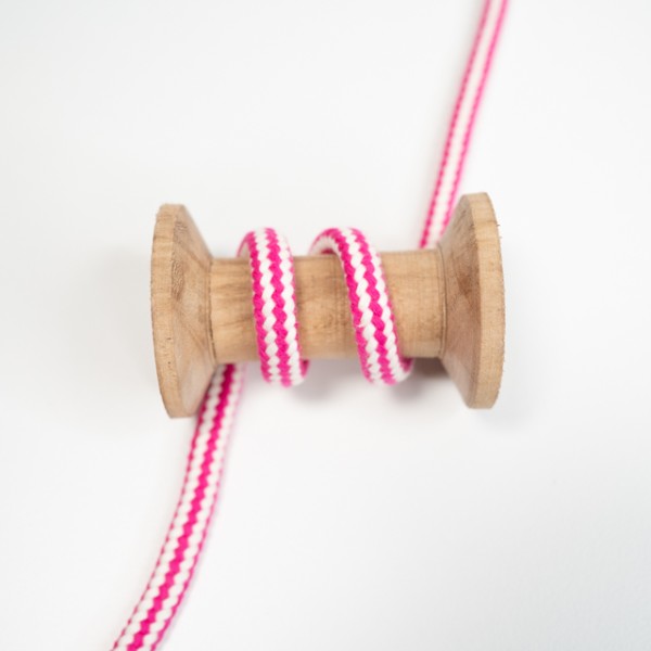 Weiche Kordel 8mm weiß-pink