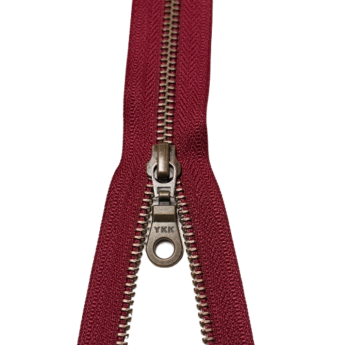 YKK teilbarer Reißverschluss Metall bordeaux