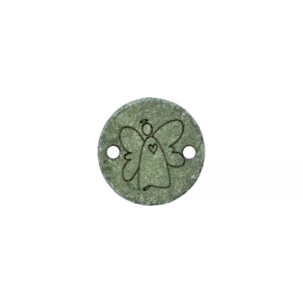 Zierteil Happy Engel mit Herz dunkelgrün 15mm