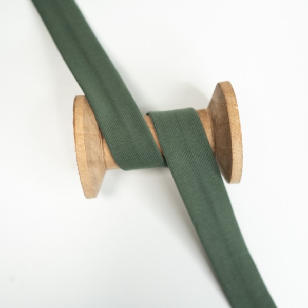 Baumwolljersey Schrägband Lena khaki dunkel