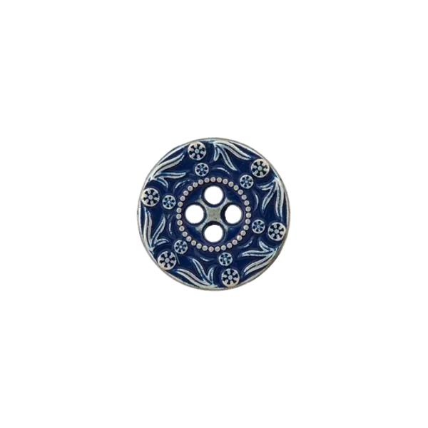 Prym Metallknopf 4-Loch 15mm blau