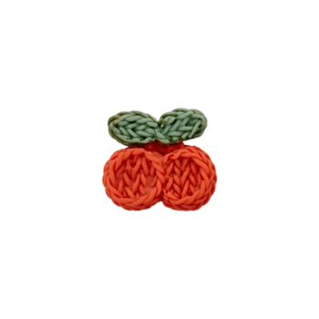 Prym Knopf Häkeloptik Kirsche 15mm orange