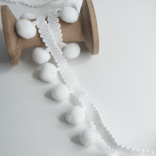 Bommelborte 15mm weiß