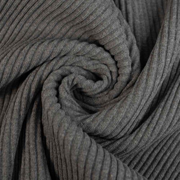 Grobstrick Bündchen melange anthra