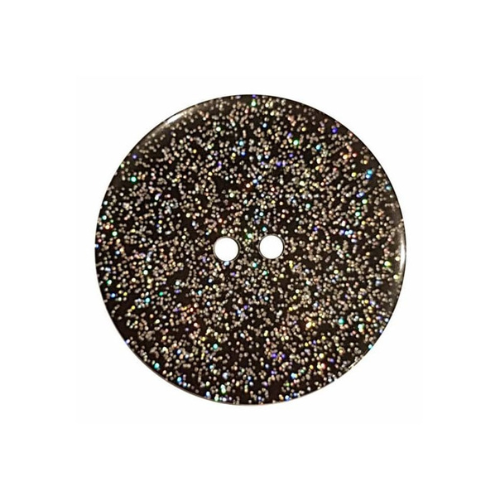 Modeknopf Glitzer 18mm schwarz