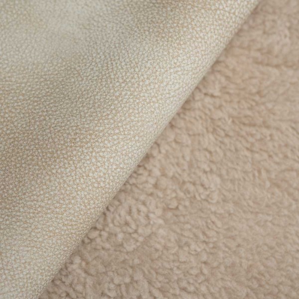 Wildlederimitat Teddyplüsch hellbeige